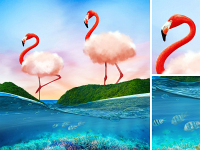 The Pink Flamingo manipulation photo montage