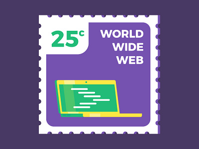 Stamp World Wide Web 2d adobeillustator flat illustration