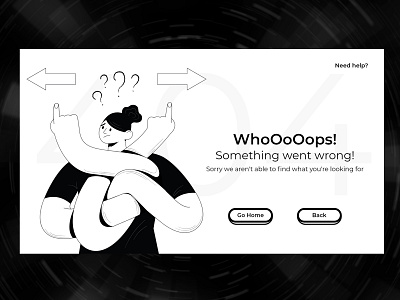 404 - Page Not Found - Daily UI Day 008 adobe photoshop adobe xd app behance blackandwhite branding challenge cooldesigns creativity design designer dribbble graphic design illustration illustrations logo motion graphics new ideas ui vector