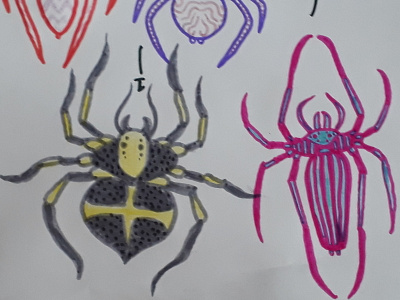 Parametric spiders freehand drawing markers sketch spider