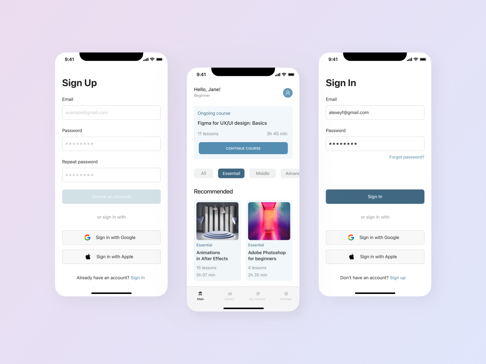 Sign Up, Sign In shots by Jane_P on Dribbble