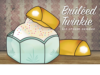 Custom Illustrations:  Bruleed Twinkie