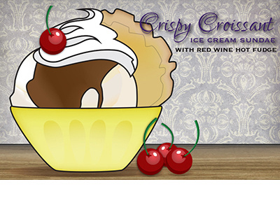 Custom Illustrations:  Crispy Croissant Sundae