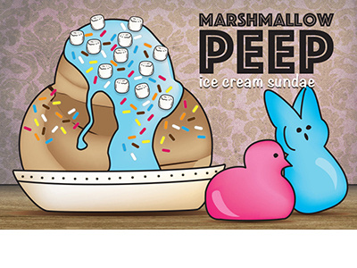 Custom Illustrations: Marshmallow Peep Sundae