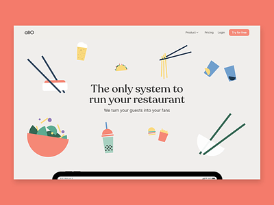 allO? Is this home? animation clean food hero icons illustration inter interface ipad iphone landing page motion pos recoleta restaurant salmon significa web design webapp website
