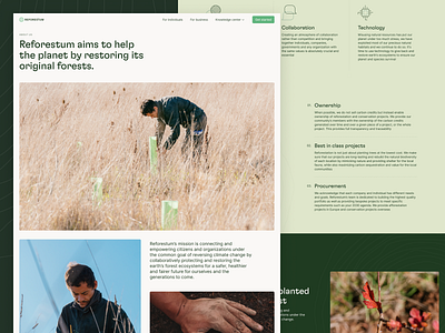 About a homepage. about business carbon clean climate change community design forest green gt flexa homepage inter reforestum significa sustainability tree ui ux web app website