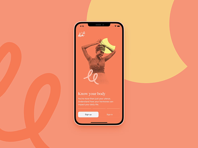 Onboarding Dia app. app clinic colours design dia fertility health illustration onboarding product design significa transition ui ux woman