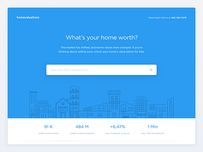 Home valuations Landing Page home illustration landing page line real estate search shadows statistics