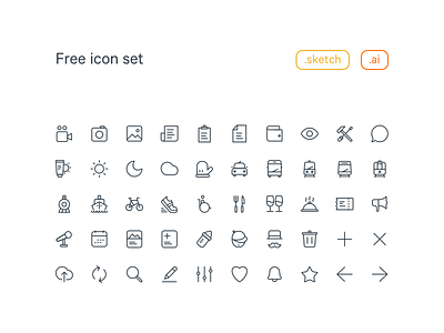 20x20 Free Line Icon set