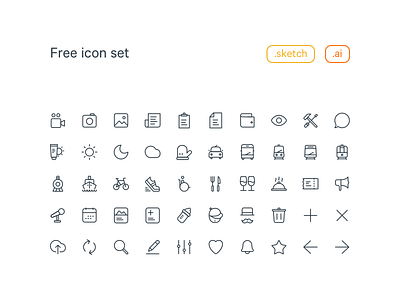 20x20 Free Line Icon set ai download family food free freebie icon interface line sketch travel ui