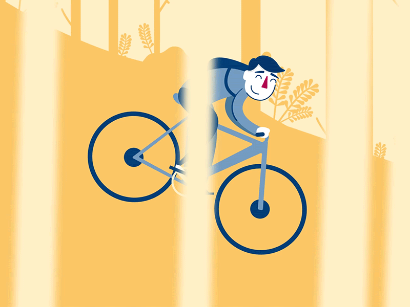 Ergo Direkt Campaign Animation animation bike campaign cycle ergo illustration loop trees yellow