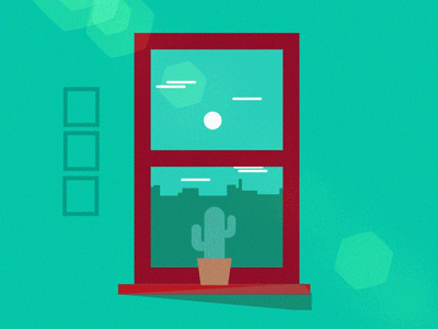 Christmas window..and cactus cactus snow christmas window flat illustration effects after ae animation