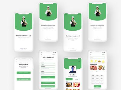 Meal recipe app design typography ui ux