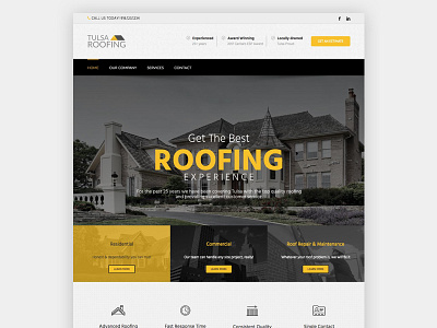 Roofing Web Design Project roofing uiux web design yellow