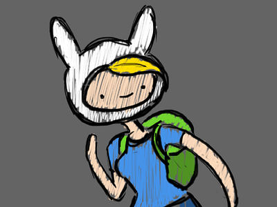 Fionna adventure blue colors doodle fionna green time