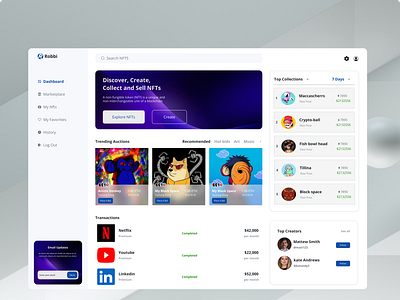 NFT Dashboard design graphic design ui uiux ux