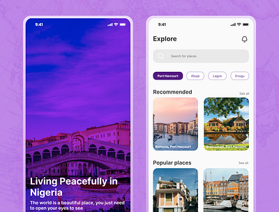 Travel App animation design illustration typography ui uiux ux