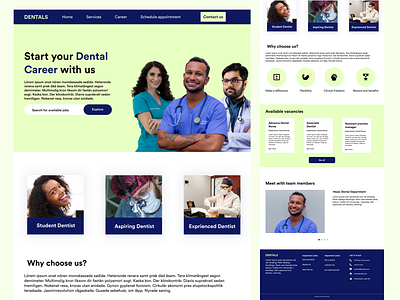 Dentals - The career page of a dental website 3d animation branding design graphic design illustration logo motion graphics typography ui uiux ux vector