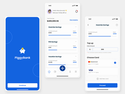 PiggyBank - A savings app design typography ui uiux ux