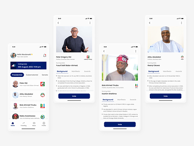 Voting app UI concept
