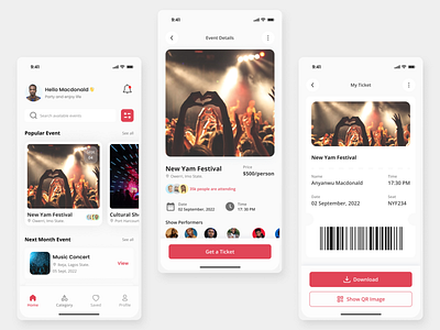 Event App UI concept