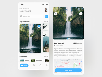 Travel App UI animation design typography ui uiux ux