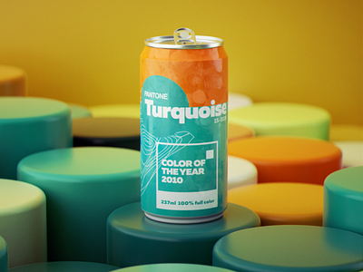 Pantone Color of the Year 2010 3d branding c4d camilociprian can cgi daily render design illustration octane pantone render soda can