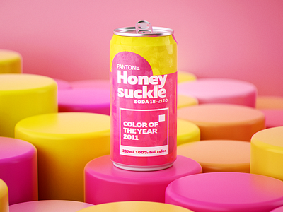 Pantone Color of the Year 2011 3d branding c4d camilociprian cgi colors daily render design honey logo octane render soda can