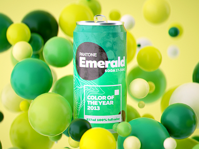 Pantone Color of the Year 2013 3d animation c4d camilociprian cgi design illustration logo motion octane pantone render soda can