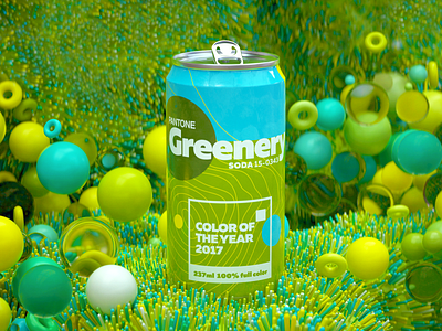 2017 Pantone Color 3d 3d art branding c4d camilociprian can cgi cinema4d colors design green logo octane pantone render soda can