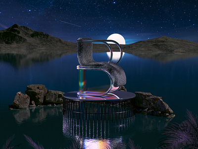 Letter B 36dayoftype 3d 3dtype abstract c4d camilociprian cgi chair design daily render design landscape letters render surreal art type art typedesign