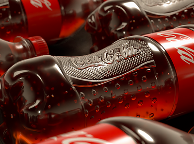 Close up Coca Cola 🖤 3d bottle design c4d camilociprian cgi cocacola daily render design octane package product shot render