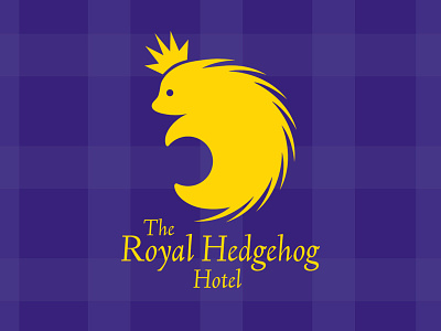 The Royal Hedgehog Hotel gold hedgehog hotel logo plaid purple royal