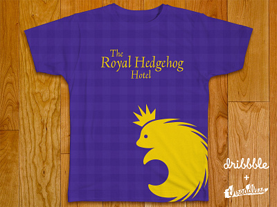 The Royal Hedgehog Hotel T-Shirt crown gold hedgehog hotel plaid purple royal tshirt