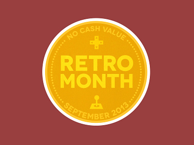 Retro Month - Sticker Version arcade gaming gold logo retro sticker token