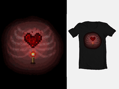 Redstone Heart heart love minecraft redstone threadless tshirt