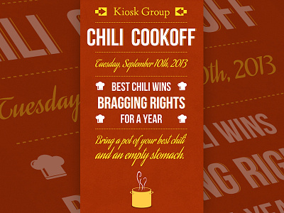 Chili Cookoff chili cookoff flyer invite orange typography
