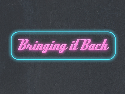 Bringing it Back 80s logo neon pink retro vintage