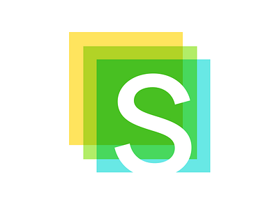 Slide II colors letter logo slide square transparent