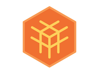 Cub3d Logo cube flat geometrical logo orange square