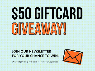 Giveaway giveaway newsletter signage