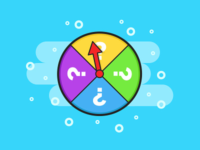 Take a Spin game icon illustration question mark random spin spinner wheel