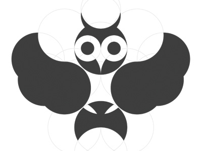 Owl Logo III circles logo owl