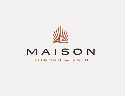 Maison Kitchen & Bath - Logo I. art direction bath bathroom branding design extended font graphic design home house icon identity design interior design kitchen light logo logo design rebrand shine water wave