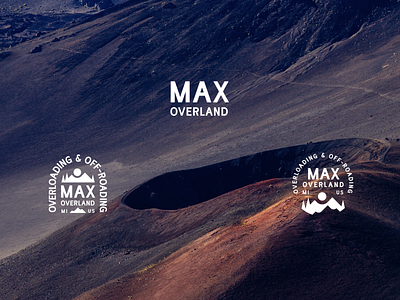 Max Overland - Logo Design II. art direction branding design emblem emblem design graphic design logo max michigan mountains off-road off-roading outdoors overland patch design terrain trucks