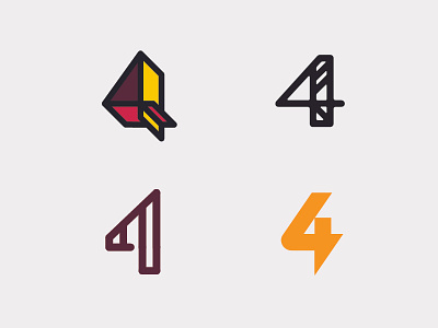 Number 4 - Explorations Pt. I 4 art direction design four graphic design icon identity logo logomark number 4 thinkfullcircle