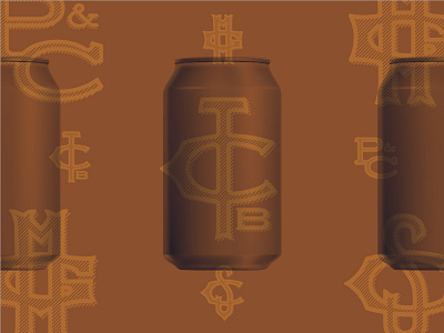 Mainstay Beer Monograms for MBCo art direction baseball beer brewery can design cans emblem full circle hand drawn monogram packaging design typography