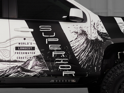 Michigan outdoor themed Truck - Shot 2 art direction branding camping chevy colorado design full circle graphic design great lakes hand drawn illustration michigan nature offroad outdoors state parks truck truck wrap typography