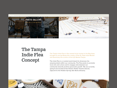 Tampa Indie Flea Website clean design digital home landing minimal mobile responsive simple web design website