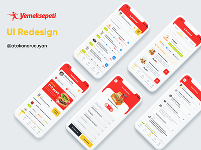 Yemeksepeti App UI Redesign app burger cafe chef delivery eat eating food food app order redesign restaurant ui yemeksepeti